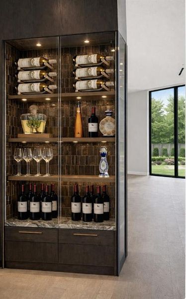 Kitchen bar - virtually staged