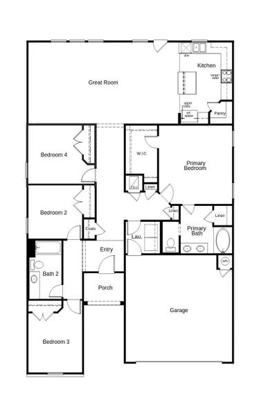 This floor plan features 3 bedrooms, 2 full baths, and over 1,800 square feet of living space. This floor plan features 3 bedrooms, 2 full baths, and over 1,800 square feet of living space.