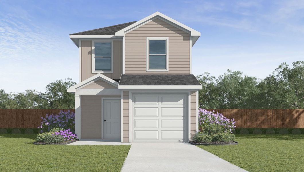 Representative exterior photo of a completed home built from the The Robin by D.R. Horton in Seneca Trails, Leon Valley, TX (Image 18).