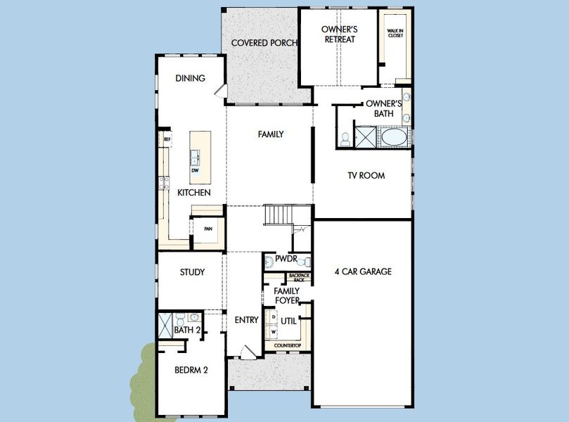 2D floor plan layout for the The Presidio by David Weekley Homes in Windsong - Legacy Series, Boerne, TX (Image 4). 2D floor plan layout for the The Presidio by David Weekley Homes in Windsong - Legacy Series, Boerne, TX (Image 4).