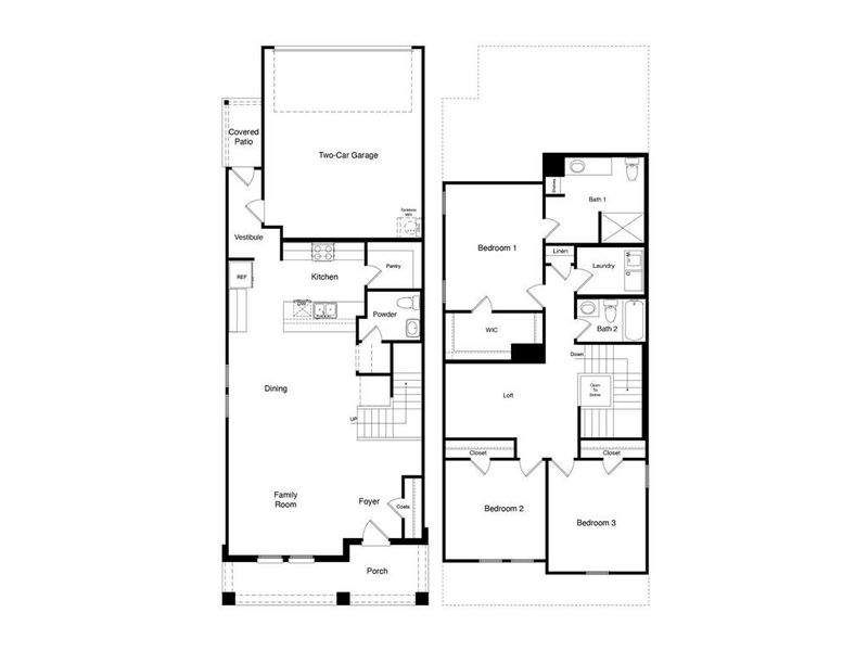 D.R. Horton's Nutmeg floorplan - All Home and community information, including pricing, included features, terms, availability and amenities, are subject to change at any time without notice or obligation. All Drawings, pictures, photographs, video, square footages, floor plans, elevations, features, colors and sizes are approximate for illustration purposes only and will vary from the homes as built.