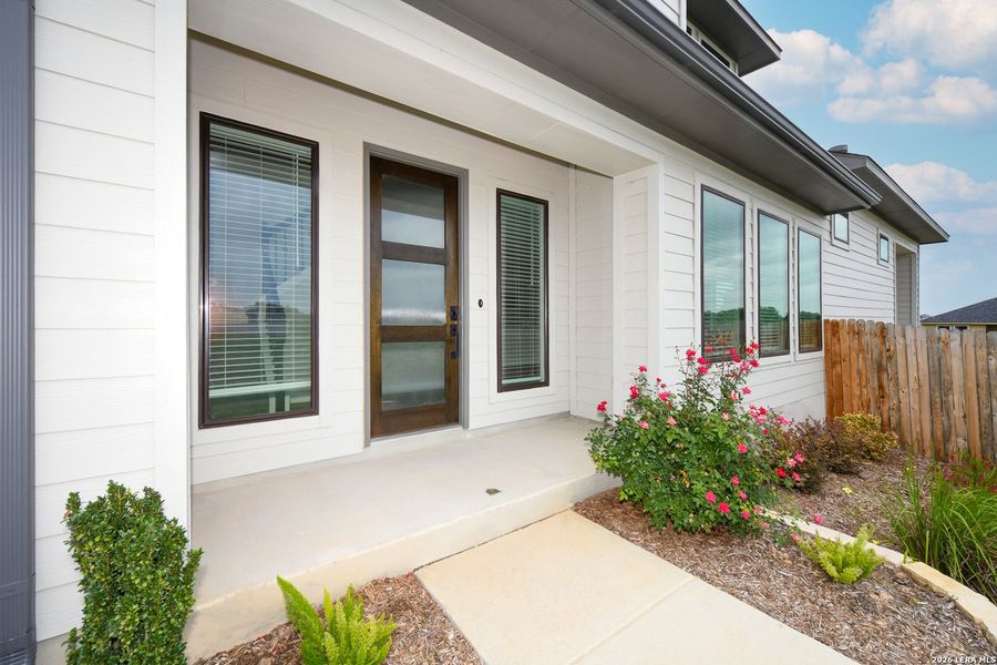 Exterior details and patio area of a home in Nolte Farms, Seguin (Image 22).