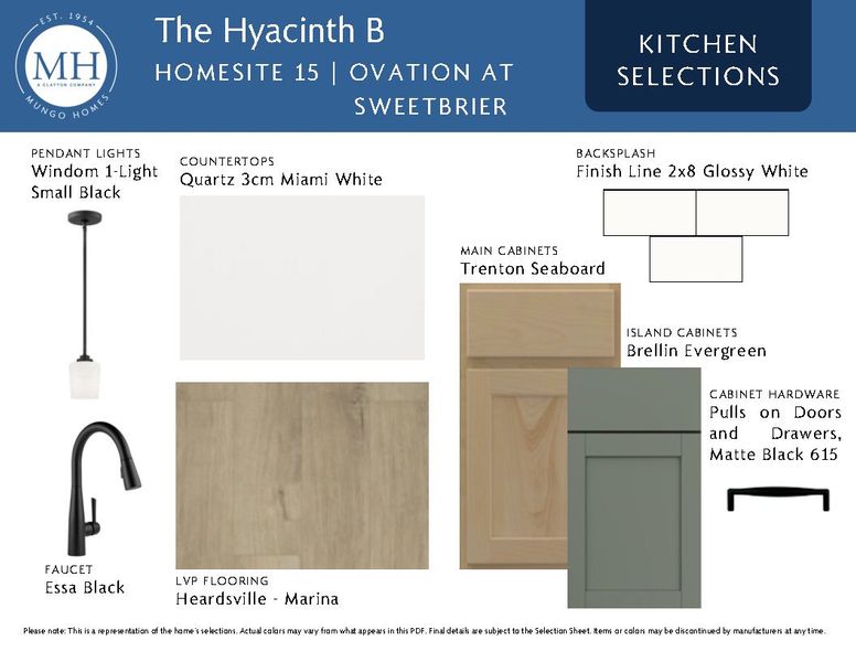 Sample of building materials used in homes in Ovation at Sweetbrier, Durham (Image 18).