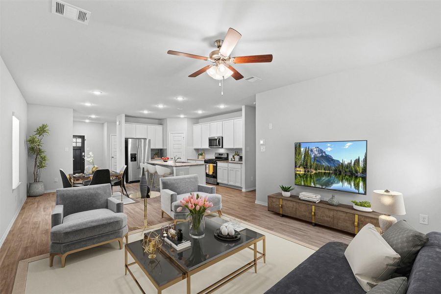 Furnished interior view inside a new home in Liberty Collection at Fairway Farms, Tomball (Image 10).