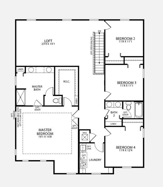 2D floor plan layout for the Columbus by Maronda Homes in Enclave At Seminole Palms, Palm Coast, FL (Image 4).