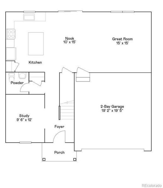 2D floor plan layout of this home in Eastcreek Farm, Thornton, CO (Image 3).