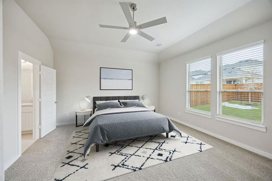 Primary Suite in the Stanley II home plan by Trophy Signature Homes – REPRESENTATIVE PHOTO