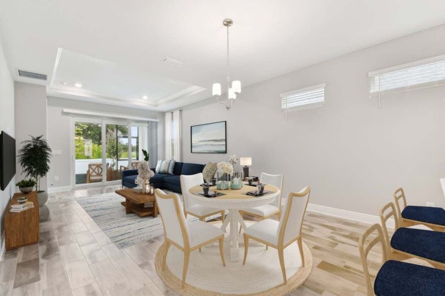 Furnished interior view inside a new home in Fairway Pointe - 55+ Villa Community, Sun City Center (Image 6).