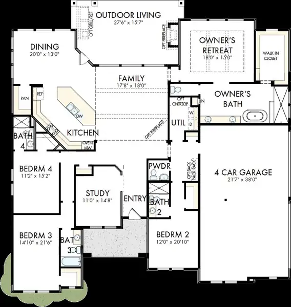 2D floor plan layout of this home in Thornebrook, Bulverde, TX (Image 2). 2D floor plan layout of this home in Thornebrook, Bulverde, TX (Image 2).