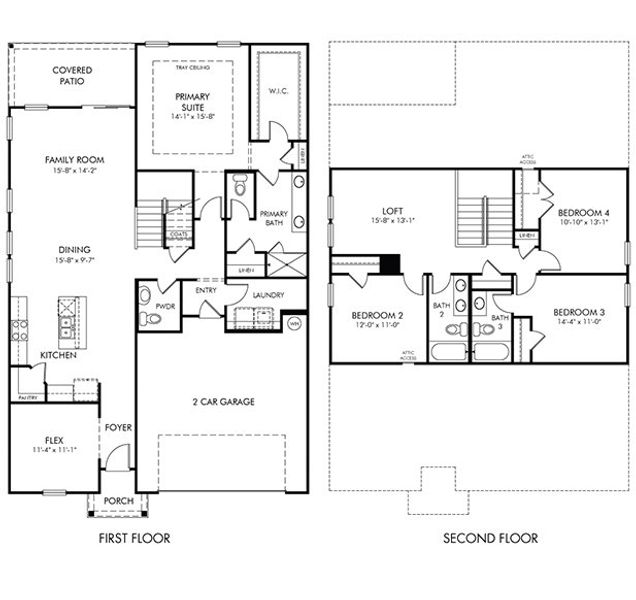 2D floor plan layout for the Manchester by Meritage Homes in Briarcreek - Legacy Series, Cane Ridge, TN (Image 3).