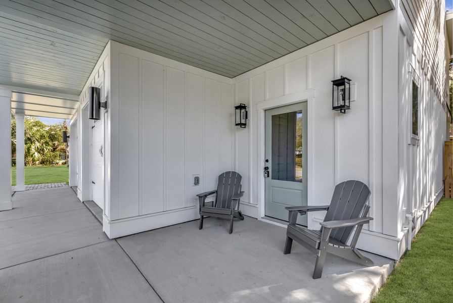 Exterior details and patio area of a home in , Isle Of Palms (Image 27). Exterior details and patio area of a home in , Isle Of Palms (Image 27).