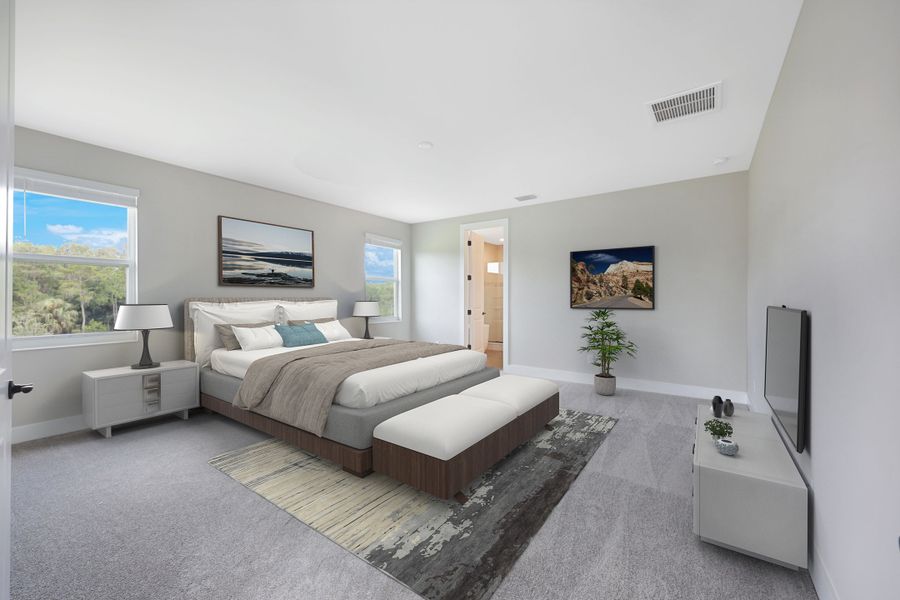 Representative furnished interior of a home built from the Jupiter by William Ryan Homes in The Sanctuary – Royal Collection, Punta Gorda (Image 6).