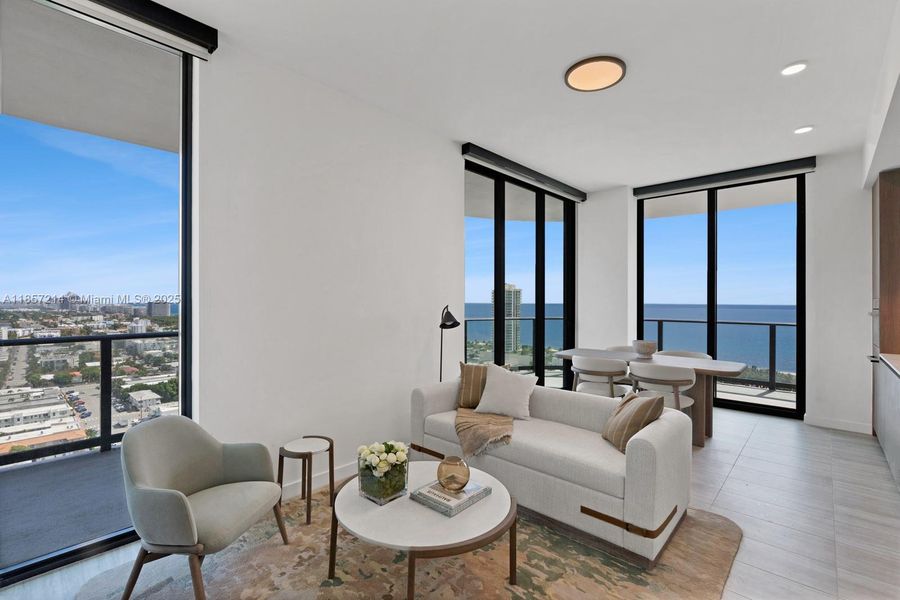 Furnished interior view inside a new home in , Miami Beach (Image 8).