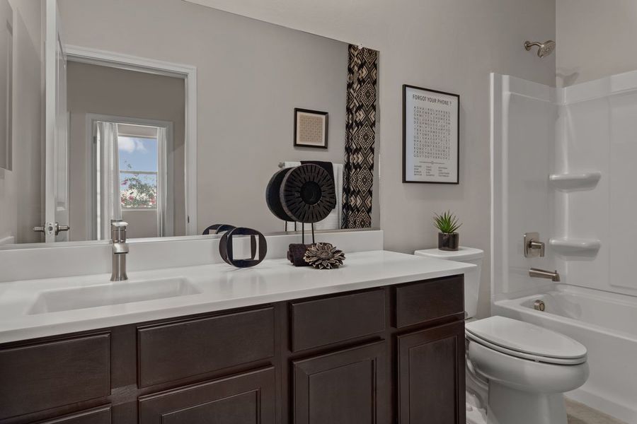 Optional extended vanity at bath 2