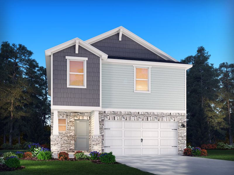 Representative exterior photo of a completed home built from the Lennon by Meritage Homes in Walnut Reserve, Conover, NC (Image 22).