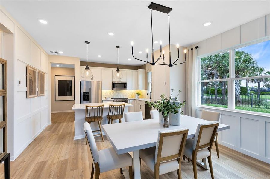 Model Home Design Only. Pictures and furnishings are for illustrative purposes only. Elevations, colors and options may vary. Furniture is for model home staging only.