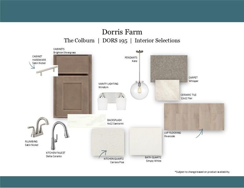 Sample of building materials used in homes in Dorris Farm at Willow Springs, White House (Image 48).
