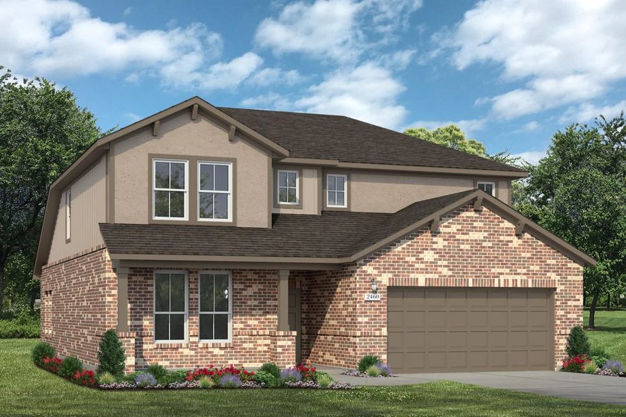 Representative exterior photo of a completed home built from the Colony at Pinehurst 2460 by Brohn Homes in Colony at Pinehurst, Pinehurst, TX (Image 5).