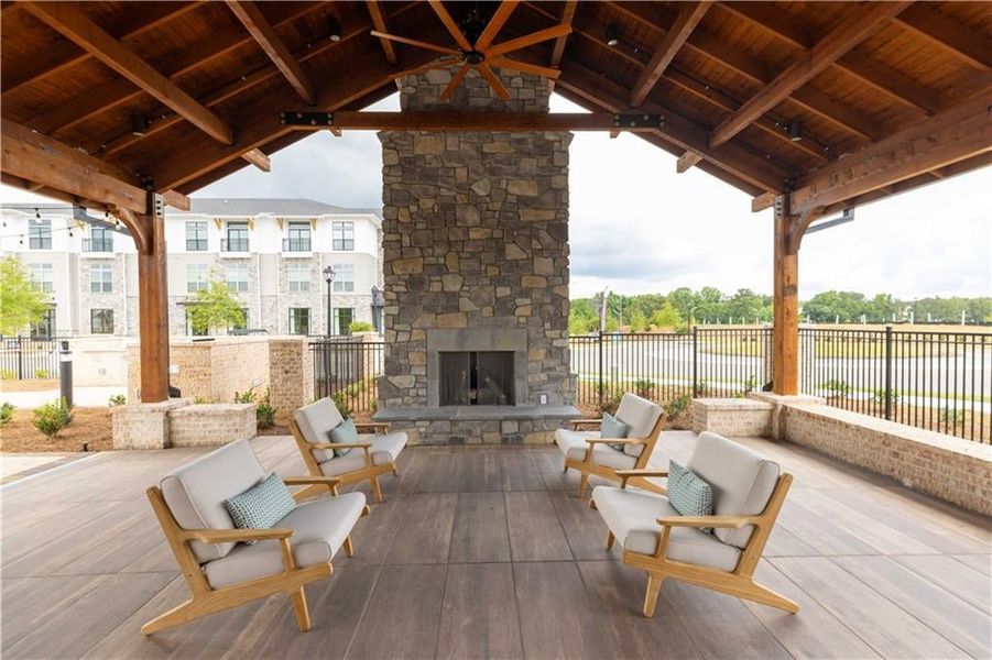 Incredible amenities will be  Incredible amenities will be Gated, Resort-style pool with covered cabana, grills, fireplace, and outdoor dining area and a community lawn featuring Adirondack group seating and fire pits.