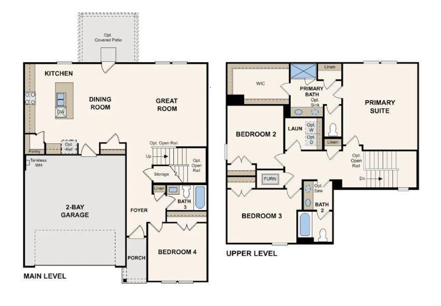2D floor plan layout of this home in Magnolia Springs, Montgomery, TX (Image 2).