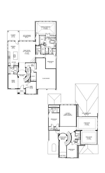 2D floor plan layout of this home in Valencia 60', Manvel, TX (Image 2).