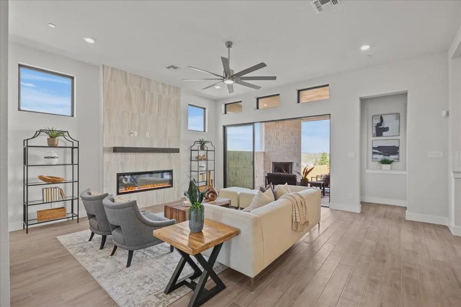 Representative furnished interior of a home built from the Bradley by Chesmar Homes in Sweetwater, Austin (Image 5).