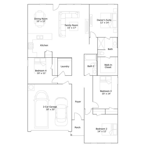 2D floor plan layout of this home in Sweetgrass Village, Crosby, TX (Image 2). 2D floor plan layout of this home in Sweetgrass Village, Crosby, TX (Image 2).