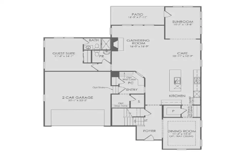2D floor plan layout of this home in Sterling Pointe, Cumming, GA (Image 4).