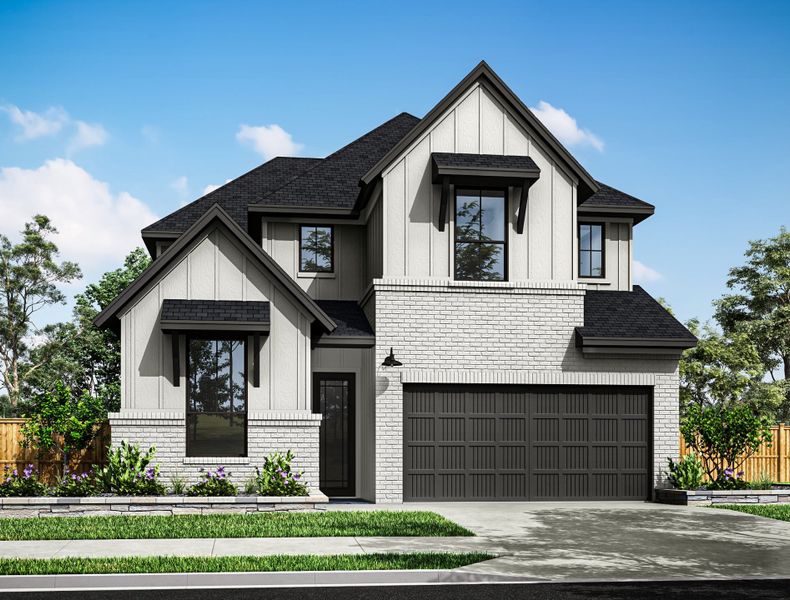 Representative exterior photo of a completed home built from the Whimbrel by Tri Pointe Homes in Evergrove, Richmond, TX (Image 22).