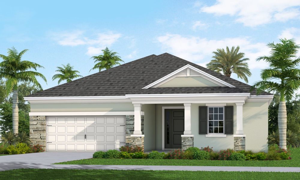 Representative exterior photo of a completed home built from the Eventide 4 by Neal Communities in Wildleaf, Parrish, FL (Image 17).