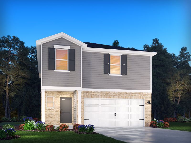 Representative exterior photo of a completed home built from the Lennon by Meritage Homes in Walnut Reserve, Conover, NC (Image 2).