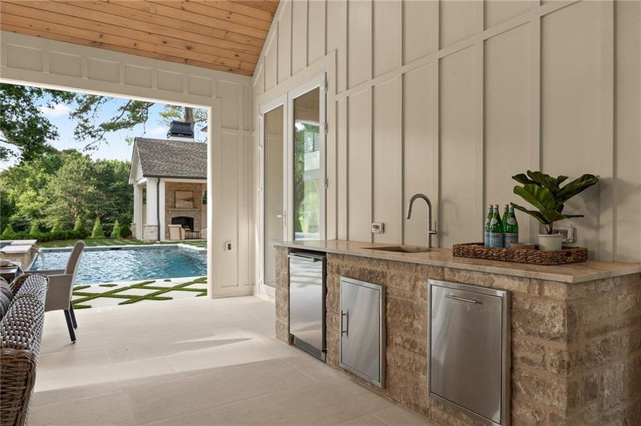 Exterior details and patio area of a home in , Canton (Image 52).