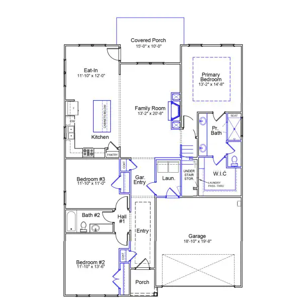 2D floor plan layout of this home in Grand Park, Leland, NC (Image 3).