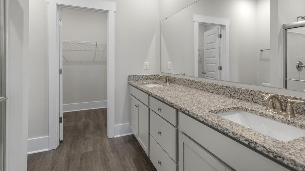 Furnished interior view inside a new home in The Palms at Indigo Preserve Townhomes, Leland (Image 8). Furnished interior view inside a new home in The Palms at Indigo Preserve Townhomes, Leland (Image 8).