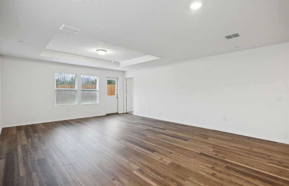 Gathering room with tray ceiling Gathering room with tray ceiling