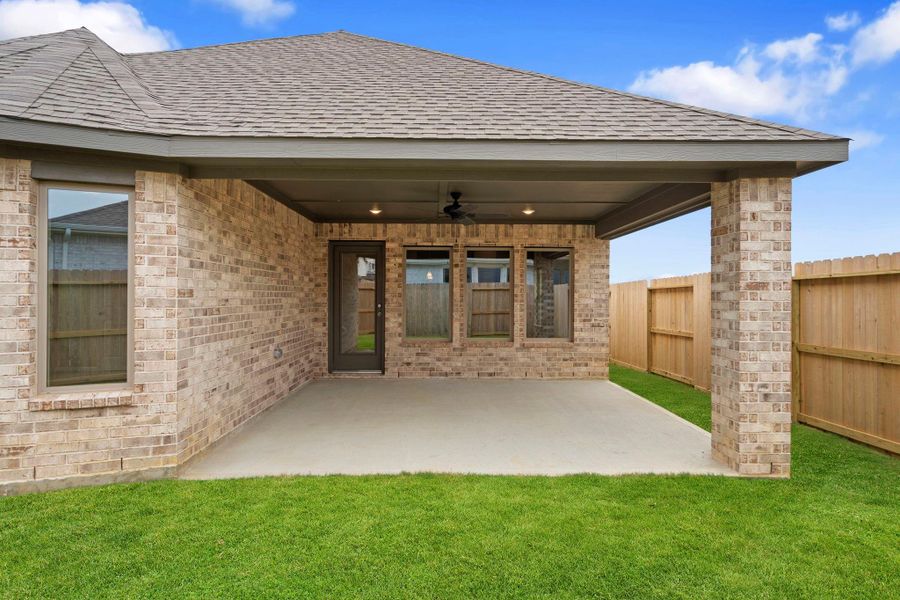 Exterior details and patio area of a home in Jubilee 40', Hockley (Image 3). Exterior details and patio area of a home in Jubilee 40', Hockley (Image 3).
