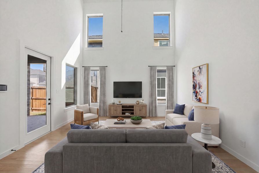 Furnished interior view inside a new home in Light Farms Brenham - 40' Lots, Celina (Image 15).