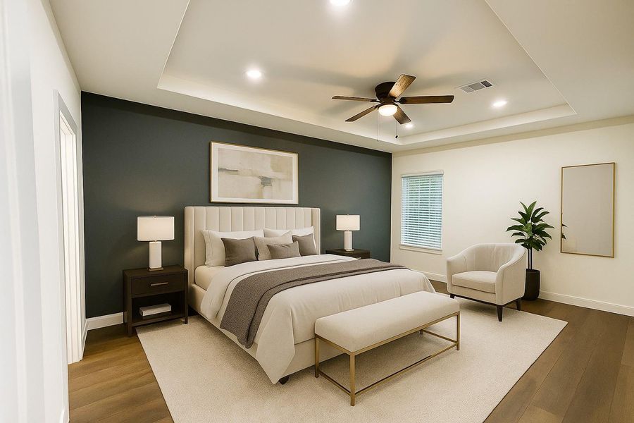 Virtually stage Primary bedroom