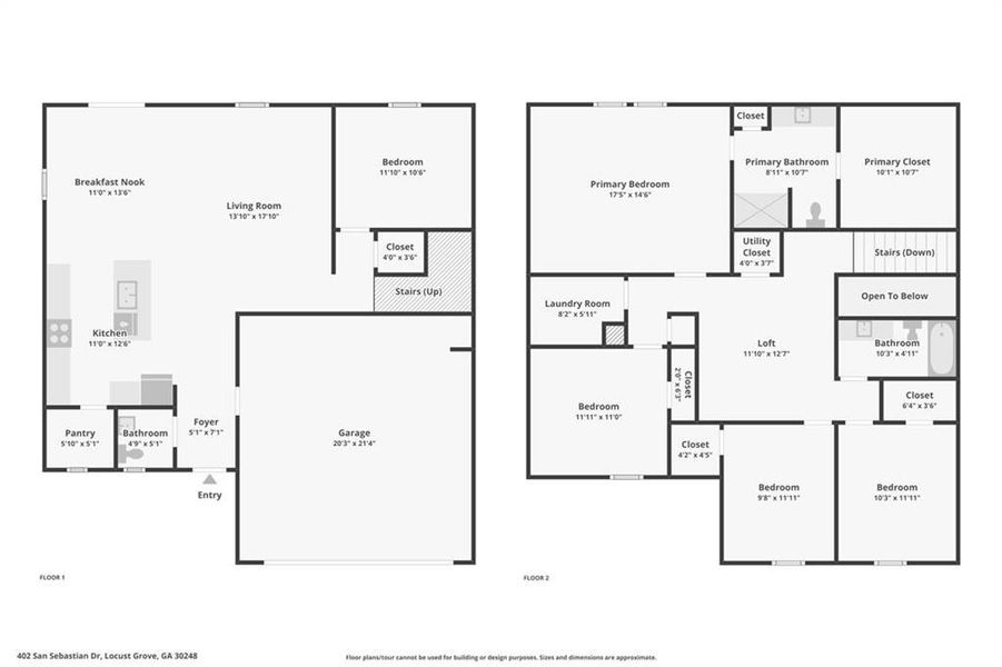 2D floor plan layout of this home in Greyson Parc, Locust Grove, GA (Image 4).