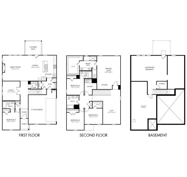 2D floor plan layout for the Taylorsville Basement by Meritage Homes in River Pointe, Monroe, GA (Image 4).