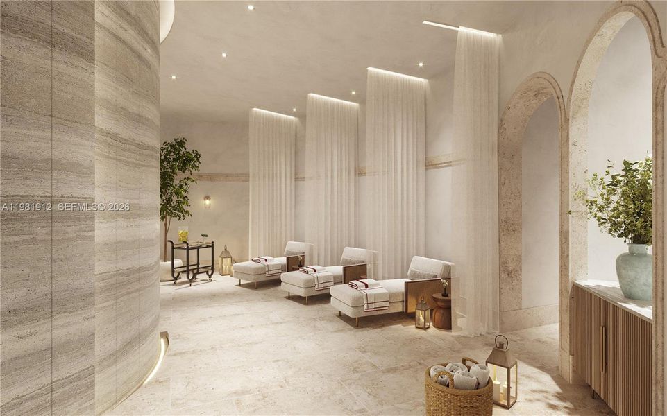 Furnished interior view inside a new home in Baccarat Residences Miami, Miami (Image 9). Furnished interior view inside a new home in Baccarat Residences Miami, Miami (Image 9).