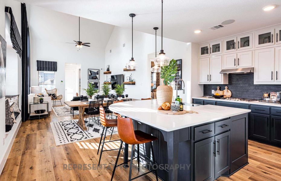 Furnished interior view inside a new home in Pomona: 40ft. lots, Manvel (Image 3).