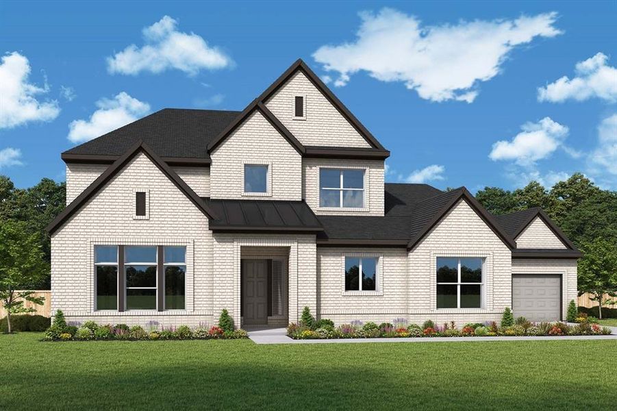 Front exterior of a new home in Northshore at Lakewood Village - Estate Series, Lakewood Village, TX, highlighting curb appeal (Image 1). Front exterior of a new home in Northshore at Lakewood Village - Estate Series, Lakewood Village, TX, highlighting curb appeal (Image 1).