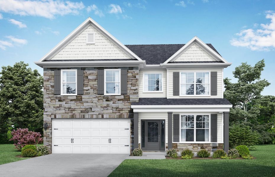 Representative exterior photo of a completed home built from the Lakewood by McKinley Homes in Hellen Valley, Braselton, GA (Image 1).