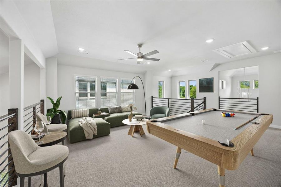 Game Room in the Picasso II home plan by Trophy Signature Homes – REPRESENTATIVE PHOTO Game Room in the Picasso II home plan by Trophy Signature Homes – REPRESENTATIVE PHOTO