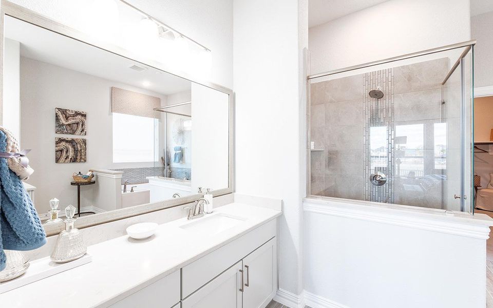 Representative furnished interior of a home built from the Atascadero by CastleRock Communities in Solterra, Mesquite (Image 13).
