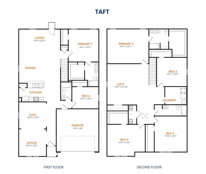 2D floor plan layout of this home in Milford Farms, Milford, TX (Image 3).
