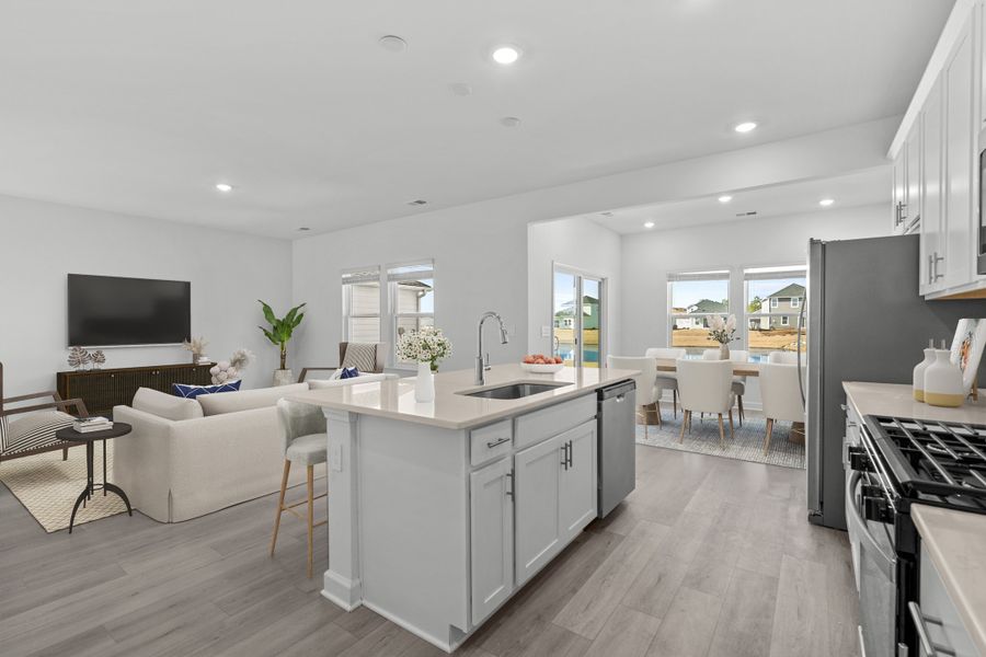 Furnished interior view inside a new home in Waterside - Boardwalk Series, Longs (Image 4).