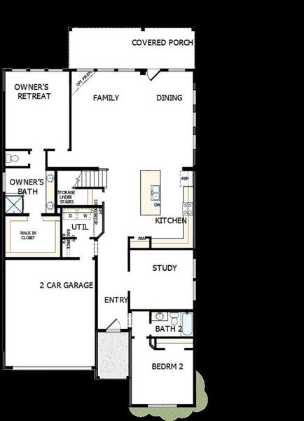 2D floor plan layout of this home in Treeline, Justin, TX (Image 3).
