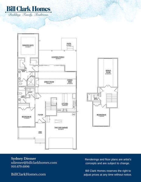 2D floor plan layout of this home in Riverside Cove, Wilmington, NC (Image 6).